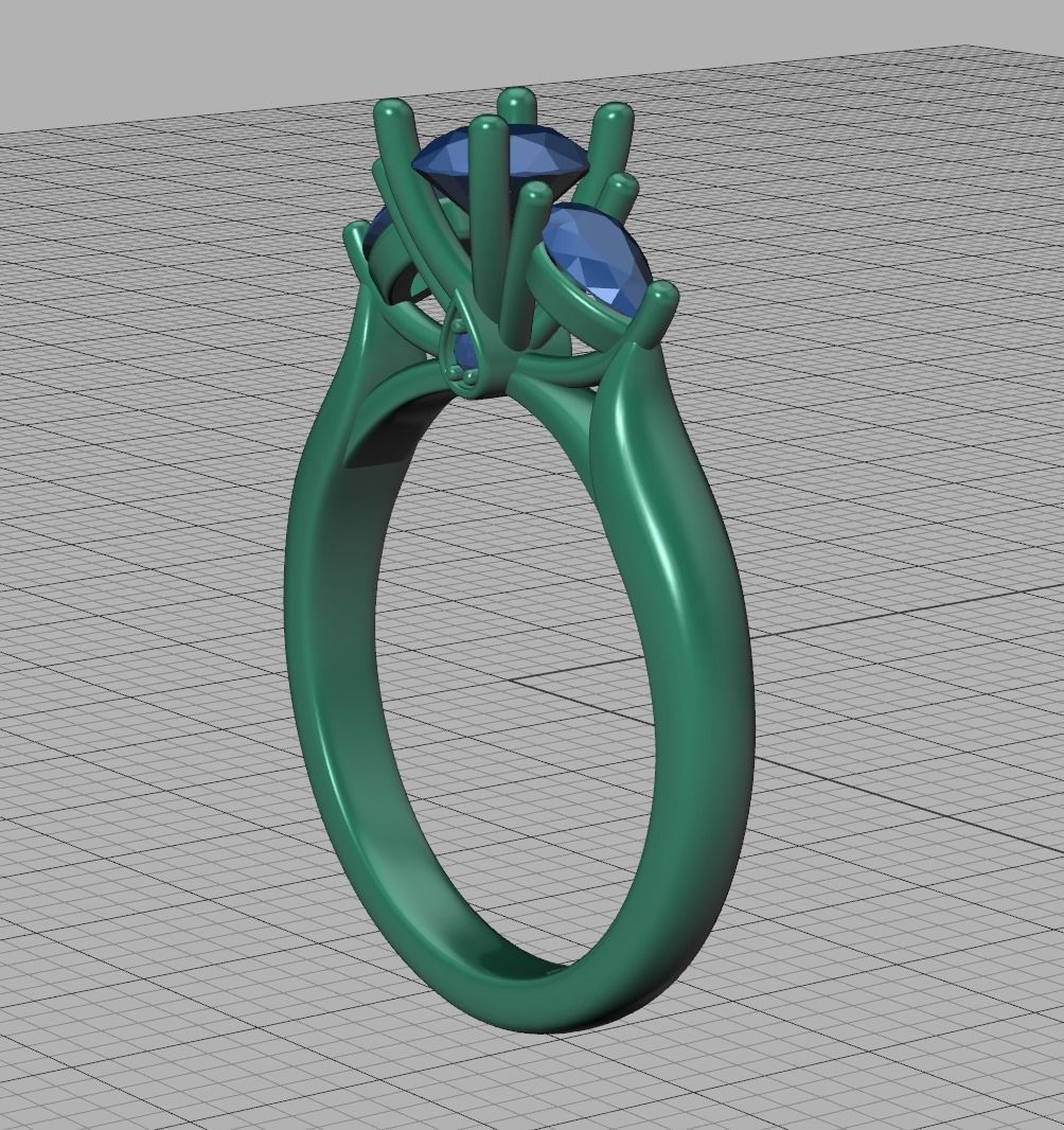 Engagement Ring Unique Design Solitaire Ring 3dmodel 3D print model_22