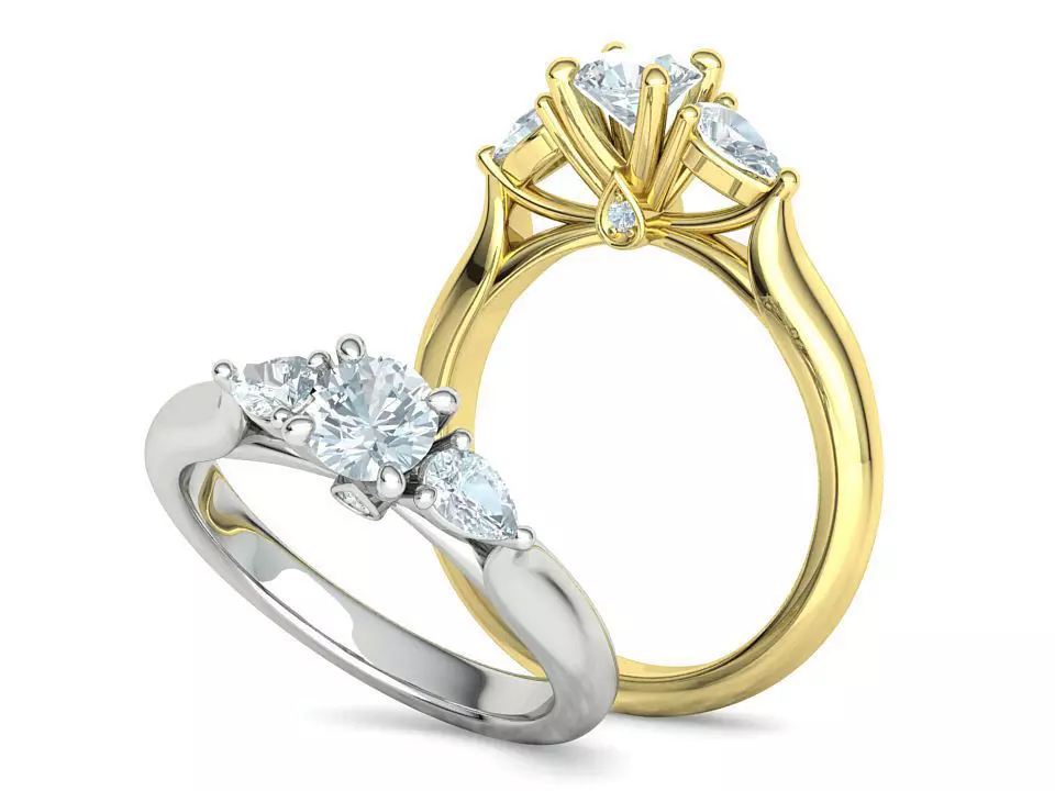 Engagement Ring Unique Design Solitaire Ring 3dmodel 3D print model_0