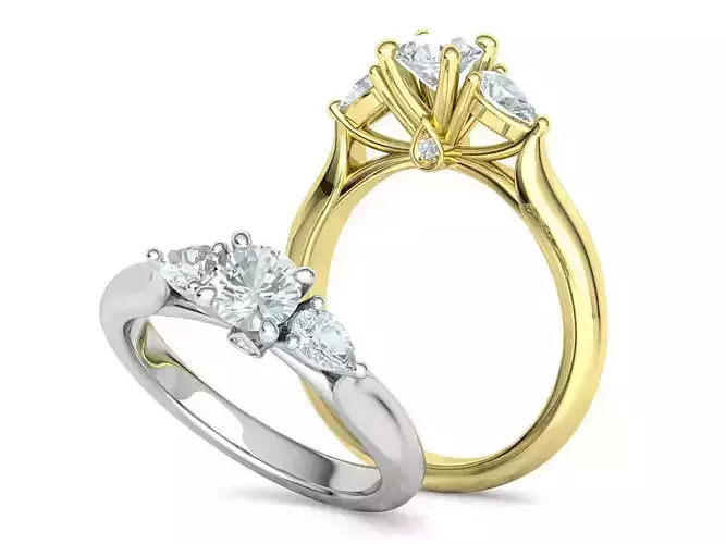 Engagement Ring Unique Design Solitaire Ring 3dmodel