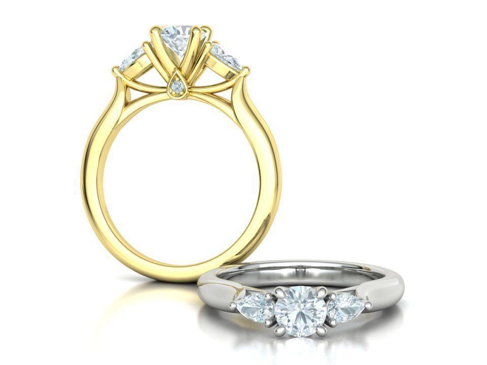 Engagement Ring Unique Design Solitaire Ring 3dmodel 3D print model_6