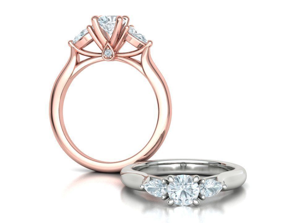 Engagement Ring Unique Design Solitaire Ring 3dmodel 3D print model_5