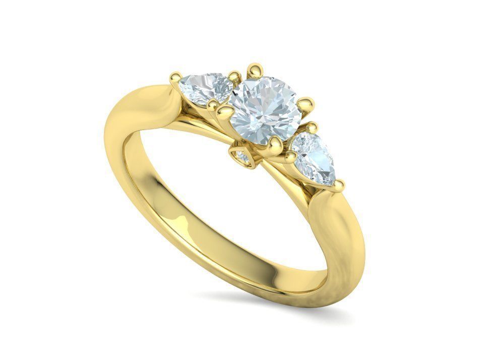 Engagement Ring Unique Design Solitaire Ring 3dmodel 3D print model_29