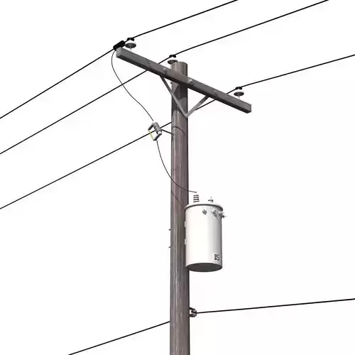 Accurate Utility Pole with Transformer 3D model