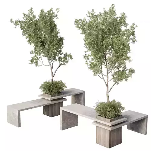 Urban Environment Urban Furniture Green Benches