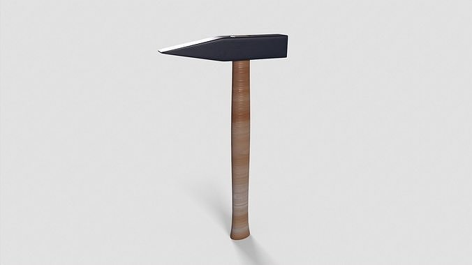 Steel hammer Low-poly 3D model