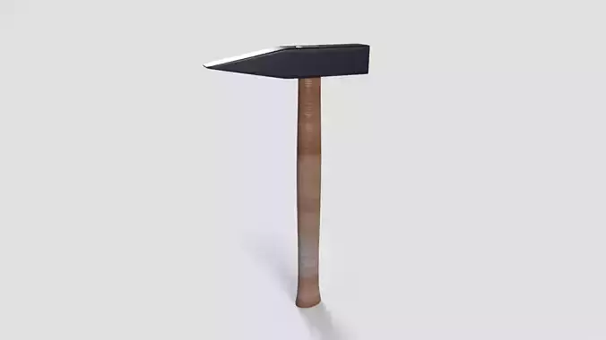 Steel hammer Low-poly 3D model