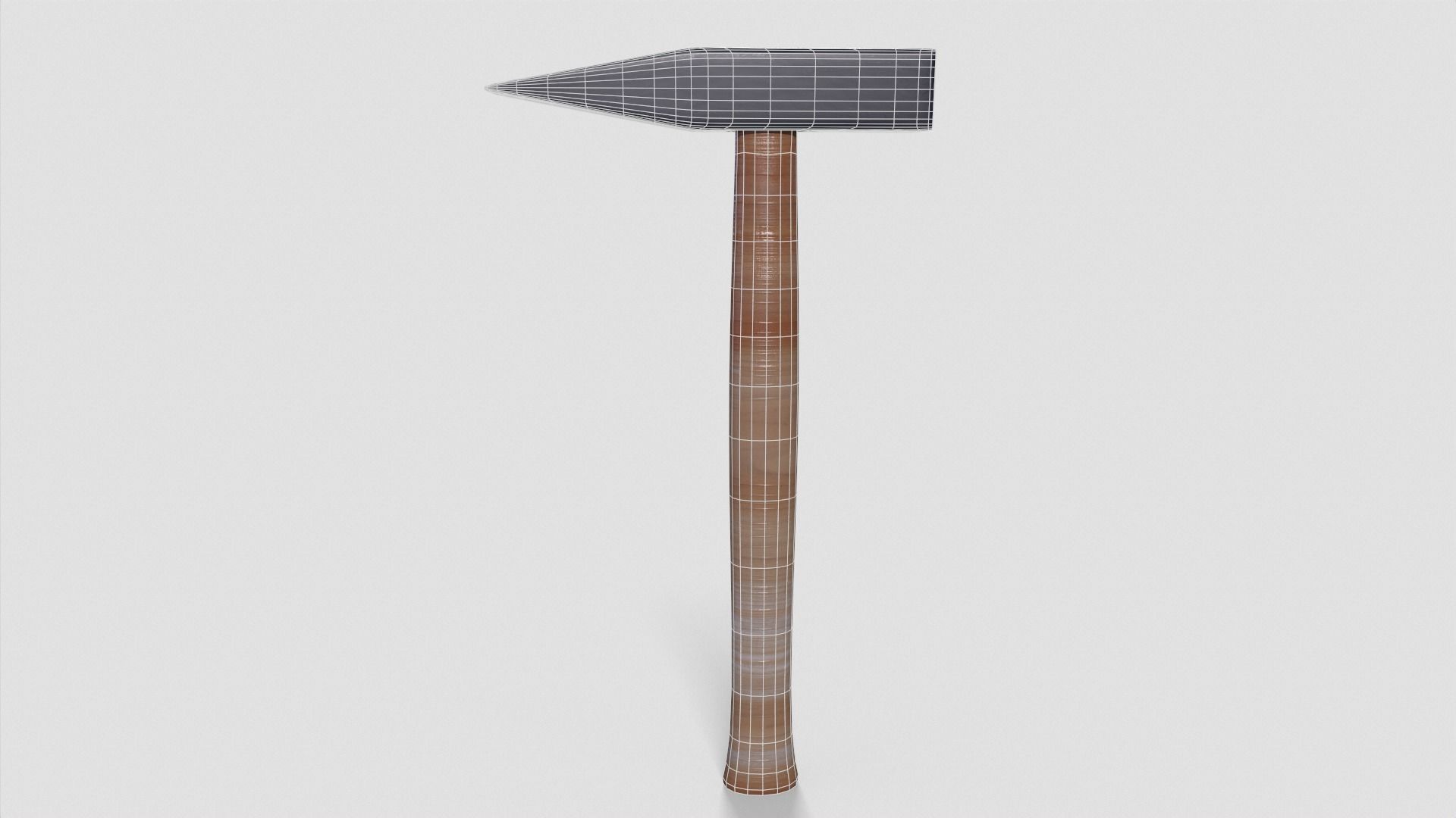 Steel hammer Low-poly 3D model_6