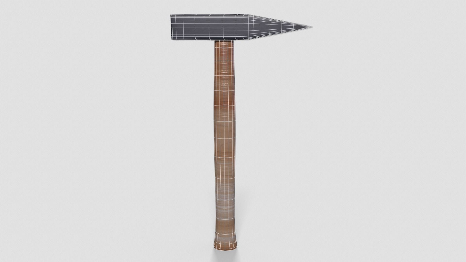Steel hammer Low-poly 3D model_10