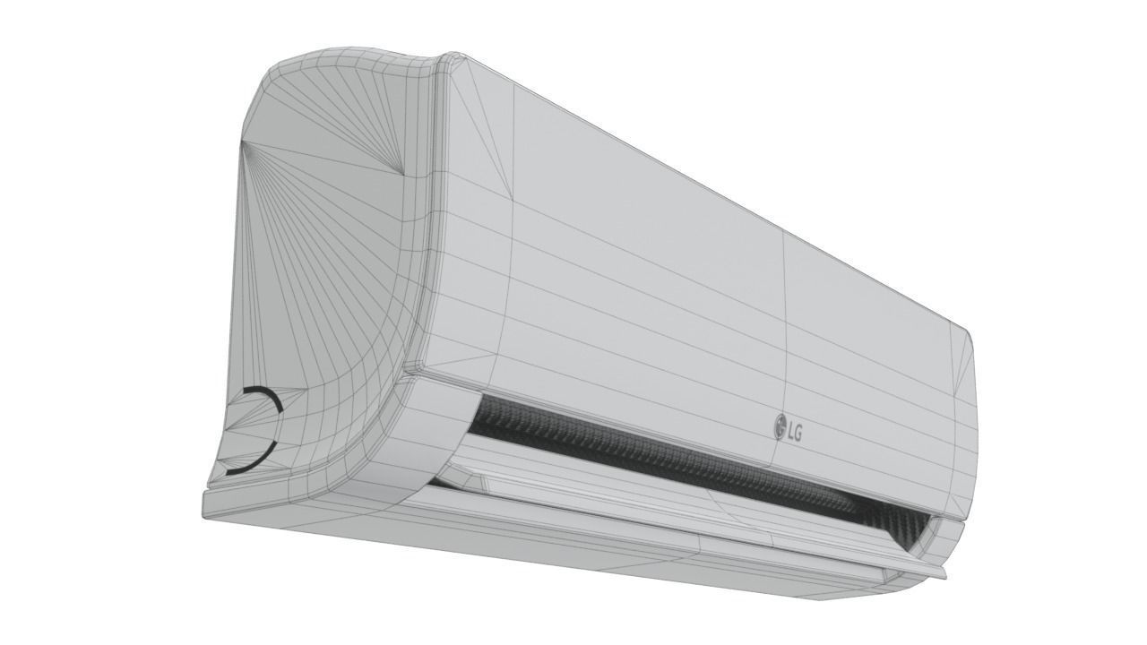 Air Conditioner LG PS-Q19RNZE Low-poly 3D model_6