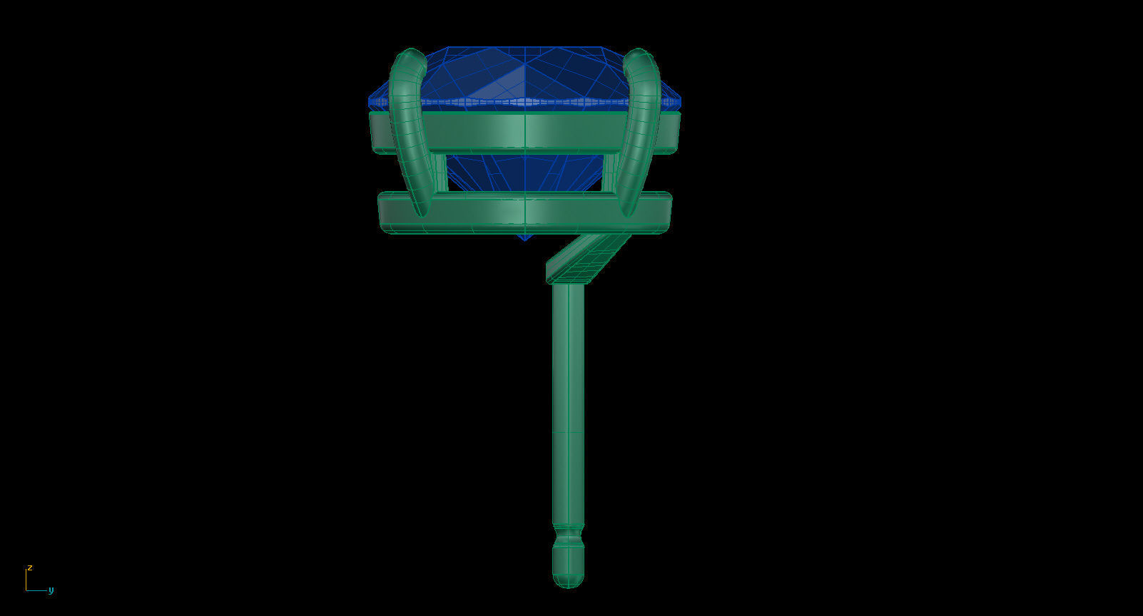 Solitaire Round 9 mm Earring 3D print model_12