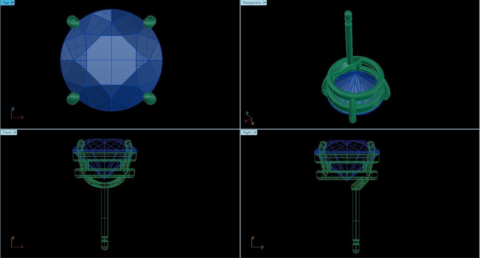 Solitaire Round 9 mm Earring 3D print model_1