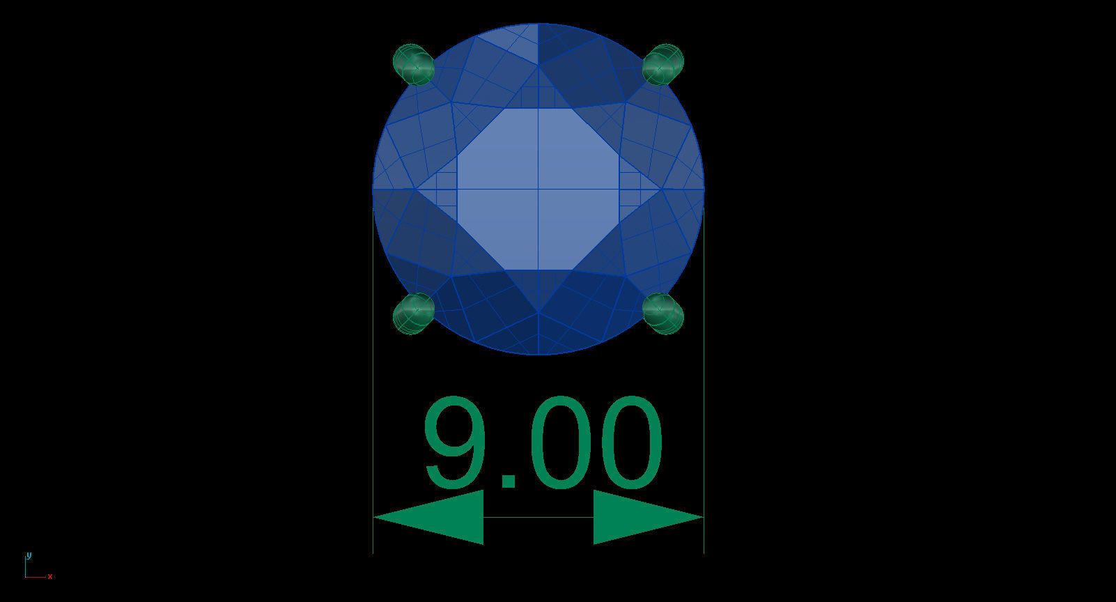 Solitaire Round 9 mm Earring 3D print model_10