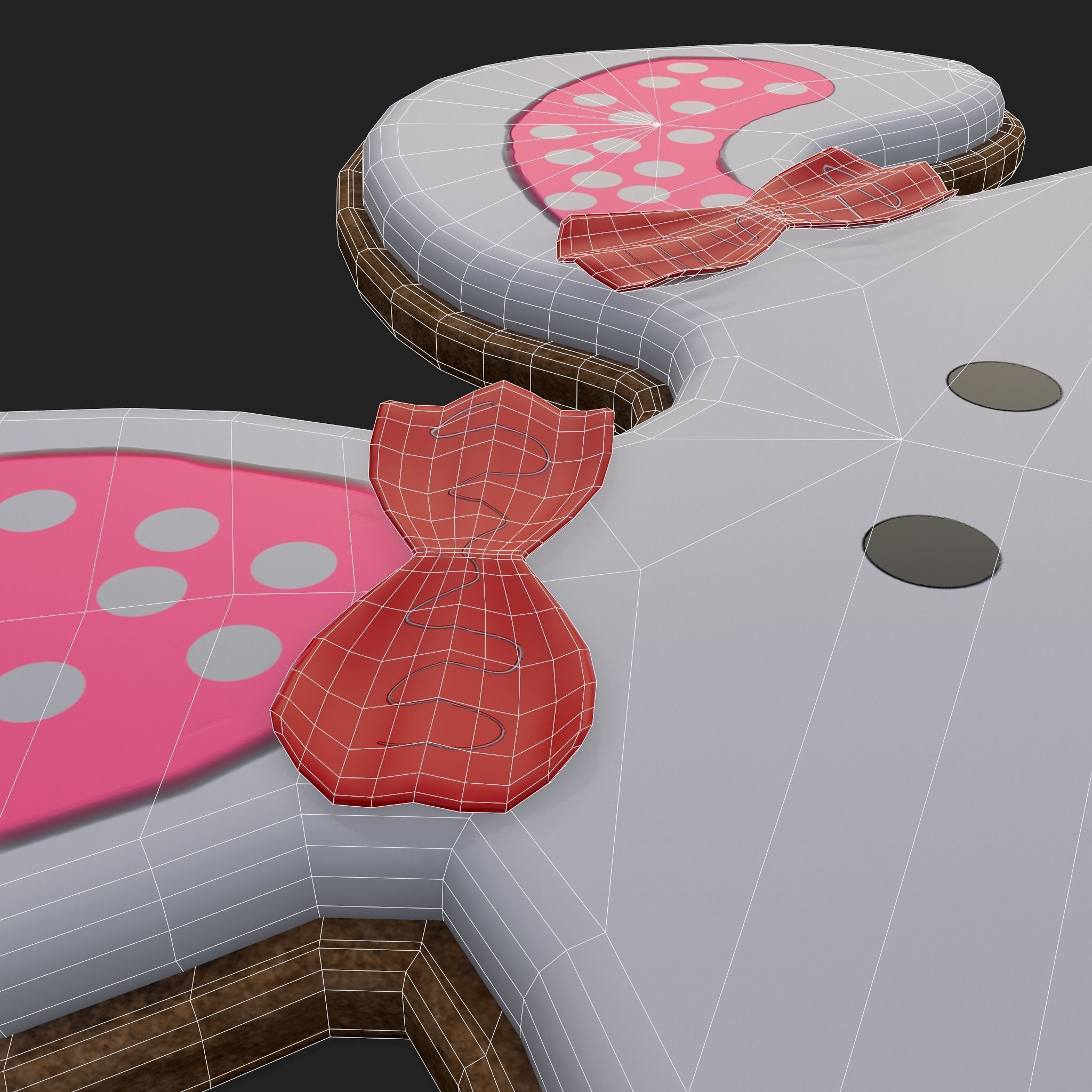 Oval Bunny Cookie Low-poly 3D model_14