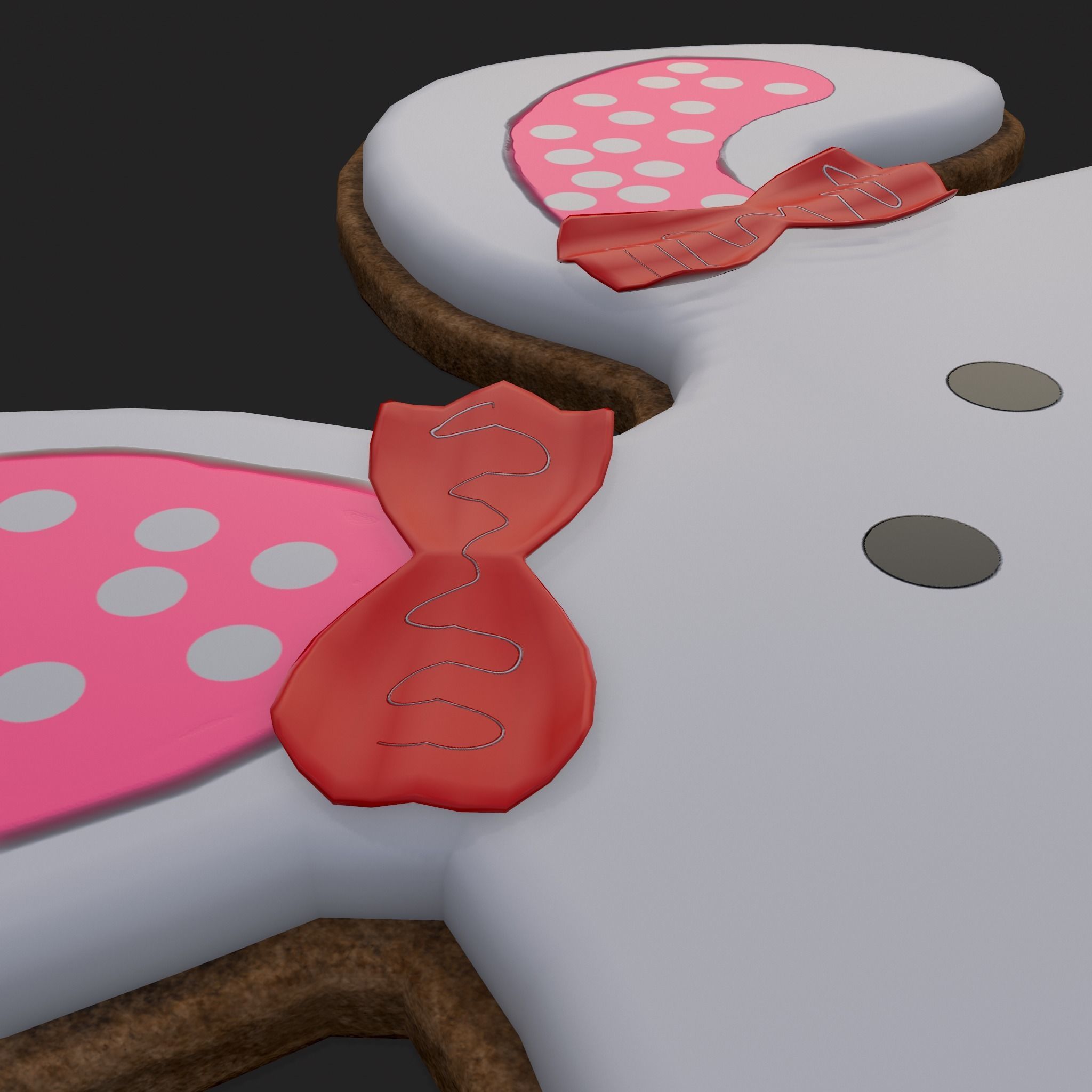 Oval Bunny Cookie Low-poly 3D model_13