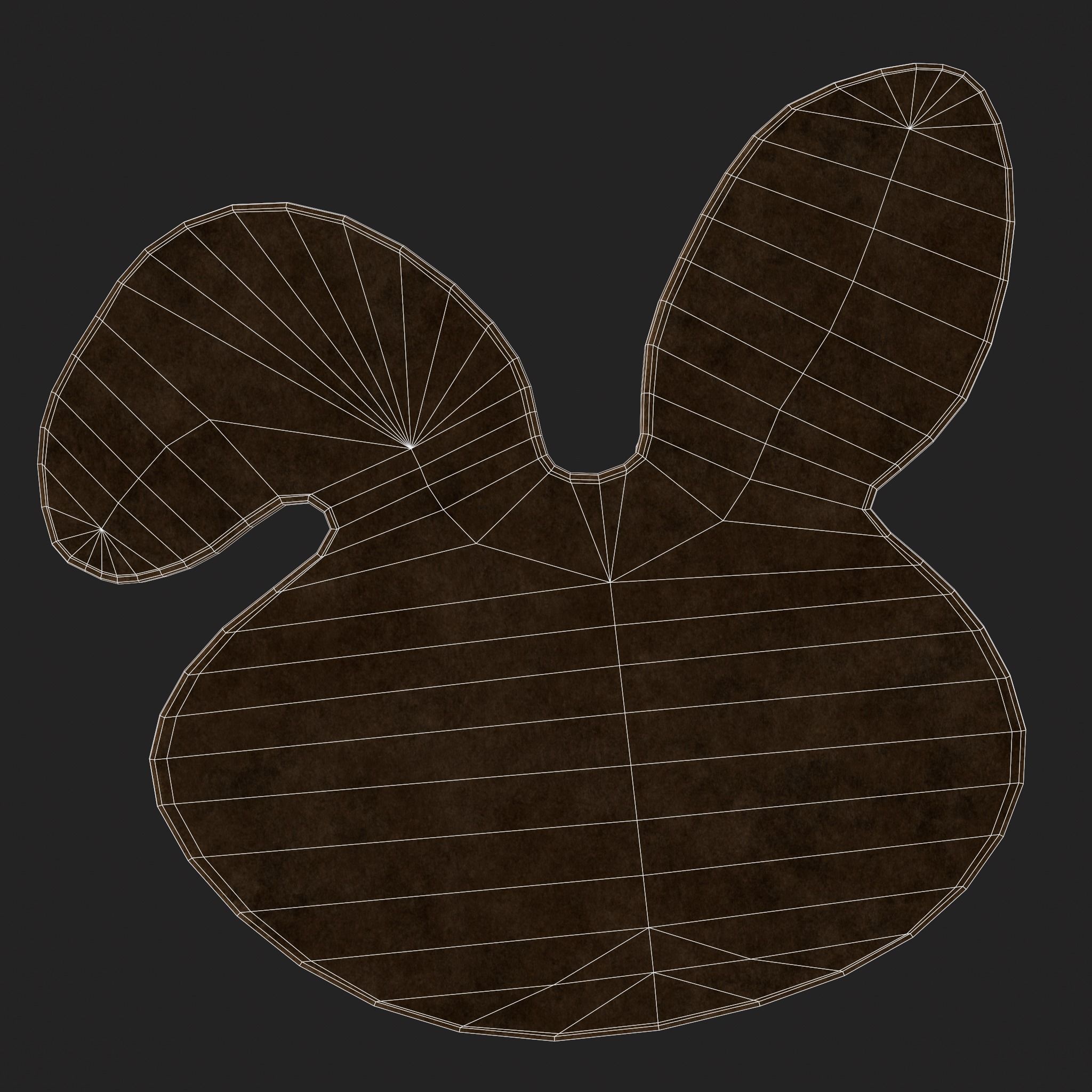 Oval Bunny Cookie Low-poly 3D model_10