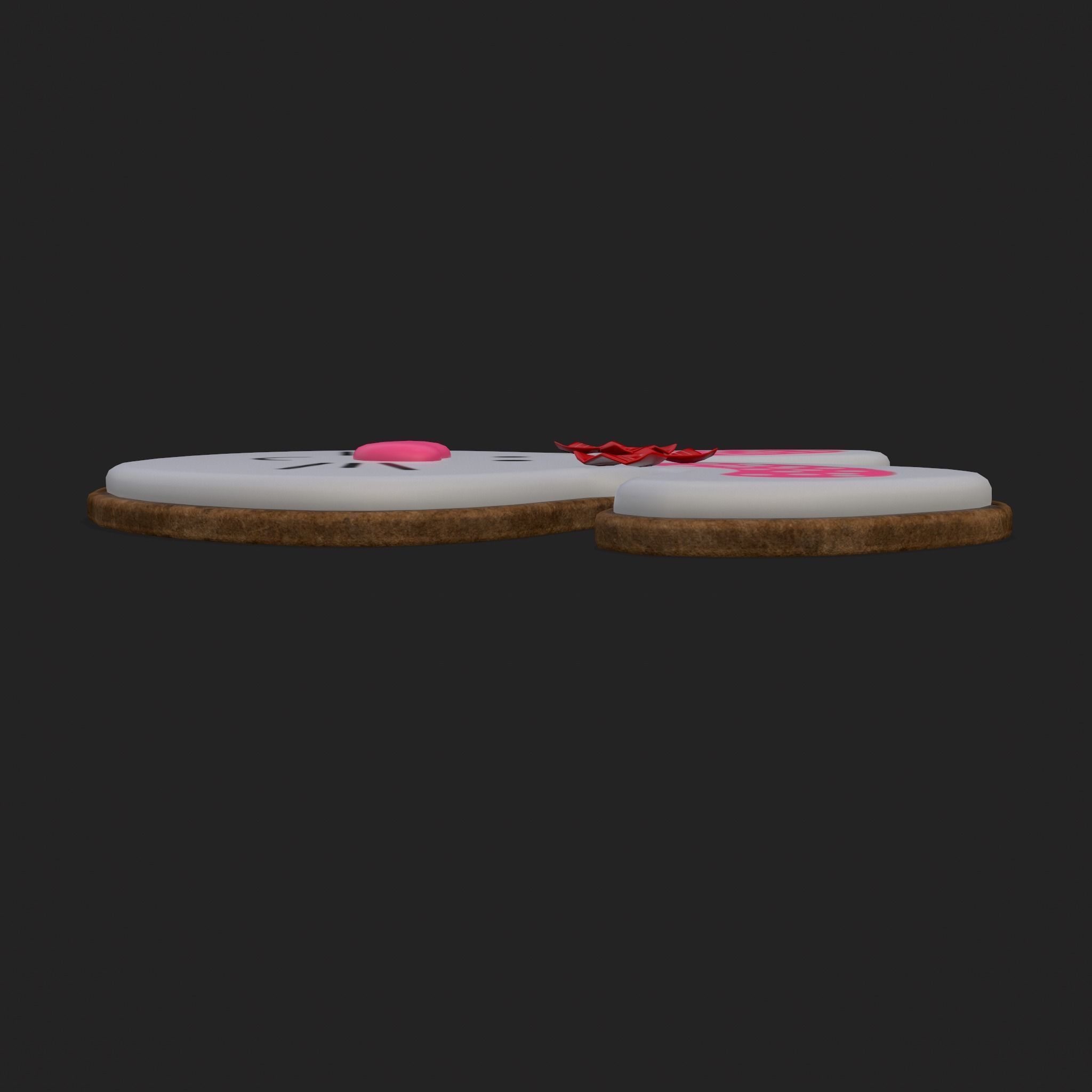 Oval Bunny Cookie Low-poly 3D model_5