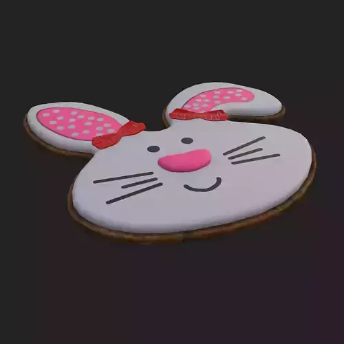 Oval Bunny Cookie Low-poly 3D model