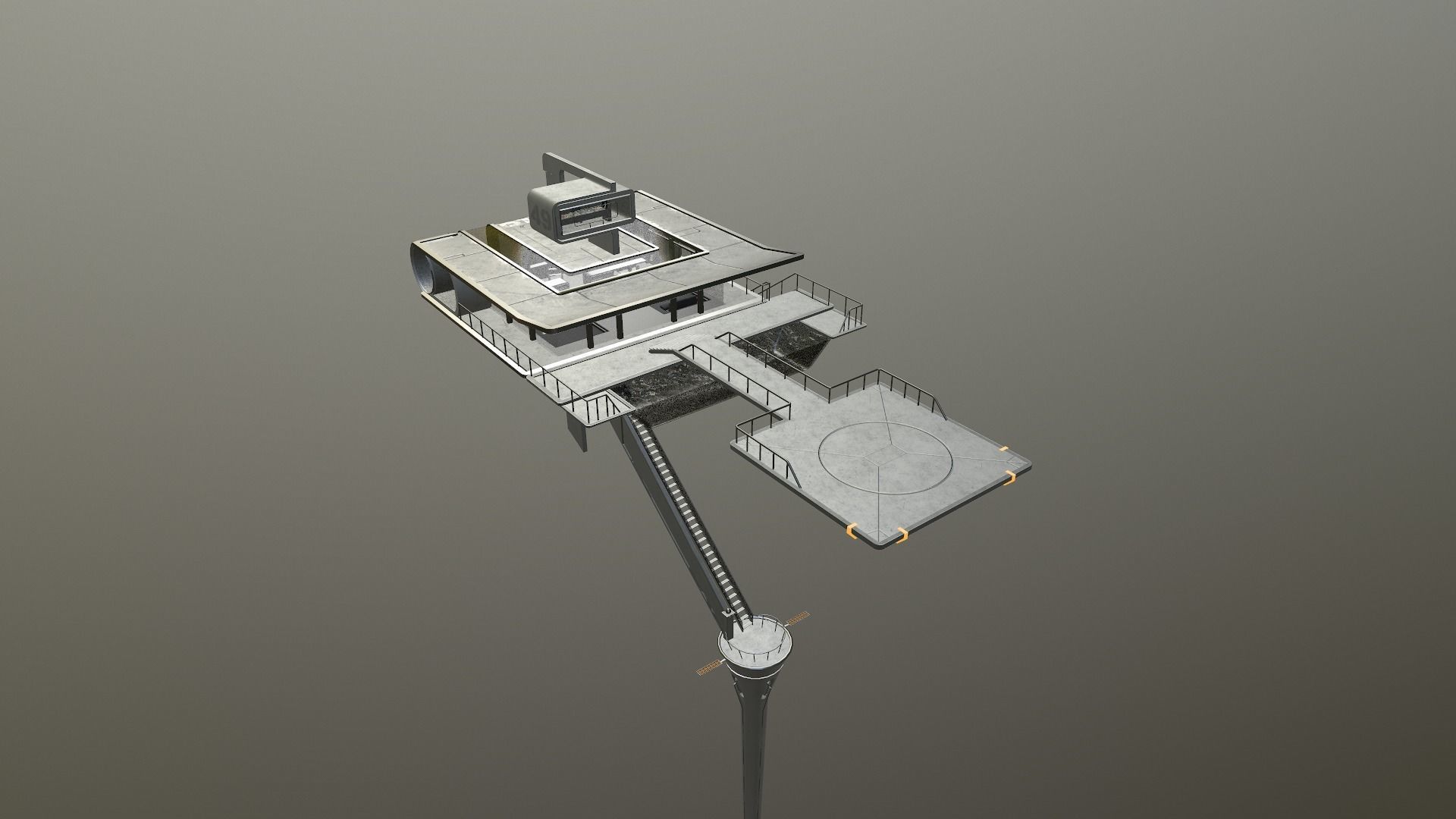 3D Model Sky Tower Oblivion VR AR Low poly CGTrader