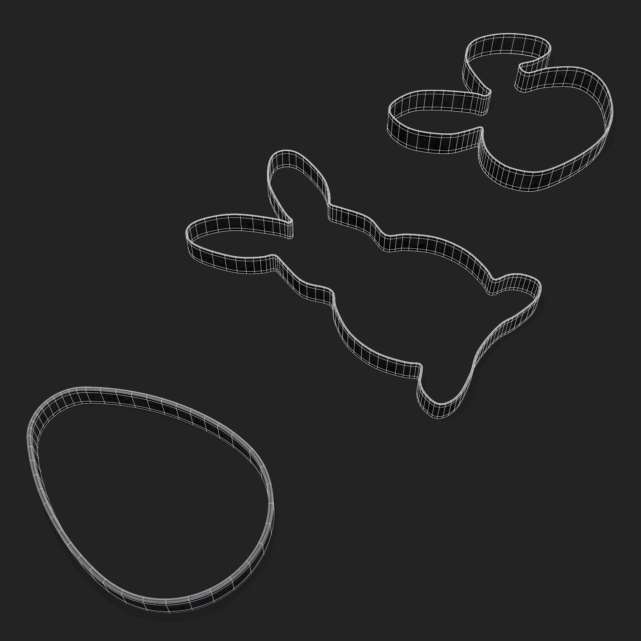Easter Cookie Cutters  Low-poly 3D model_2