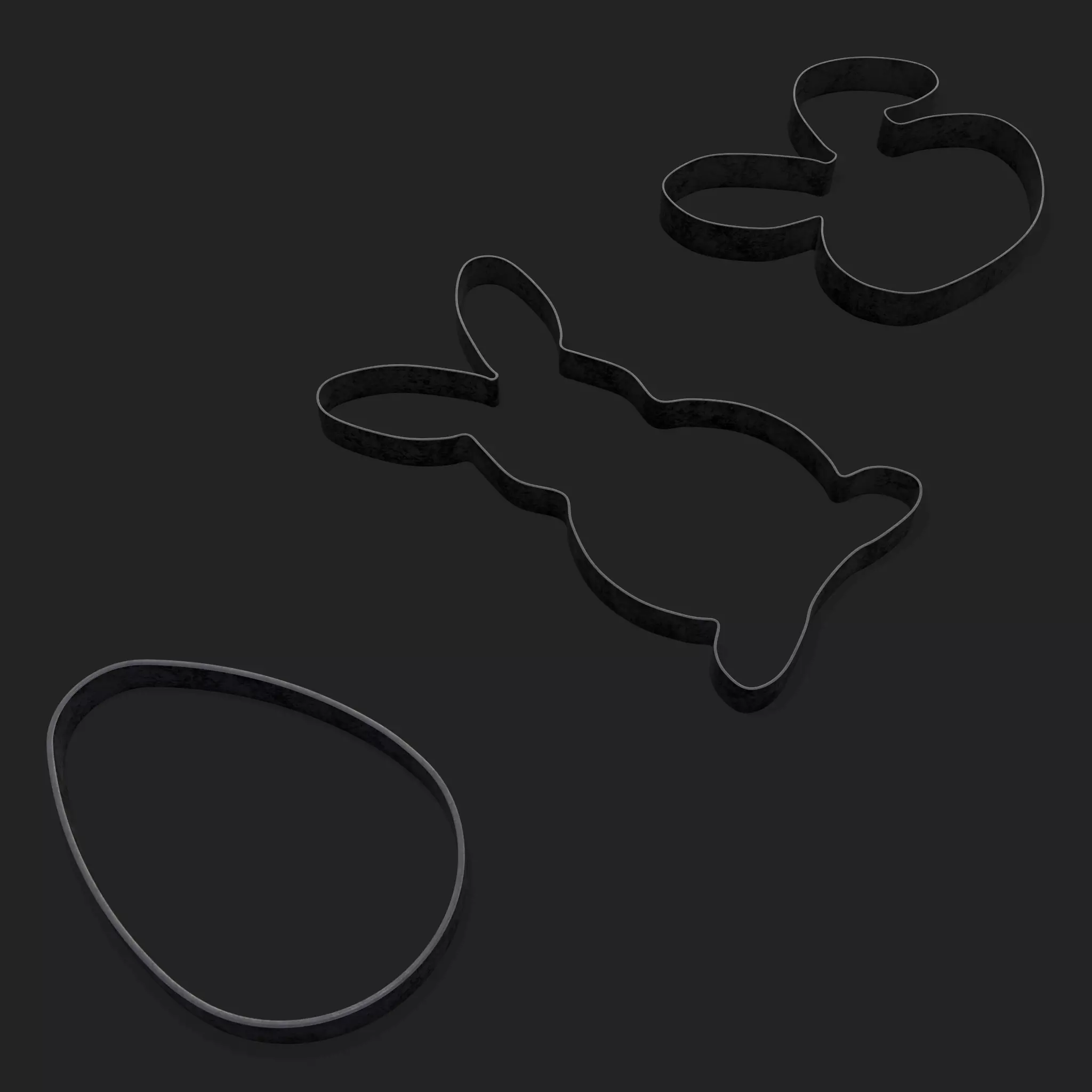 Easter Cookie Cutters  Low-poly 3D model_0