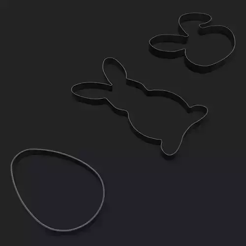 Easter Cookie Cutters  Low-poly 3D model