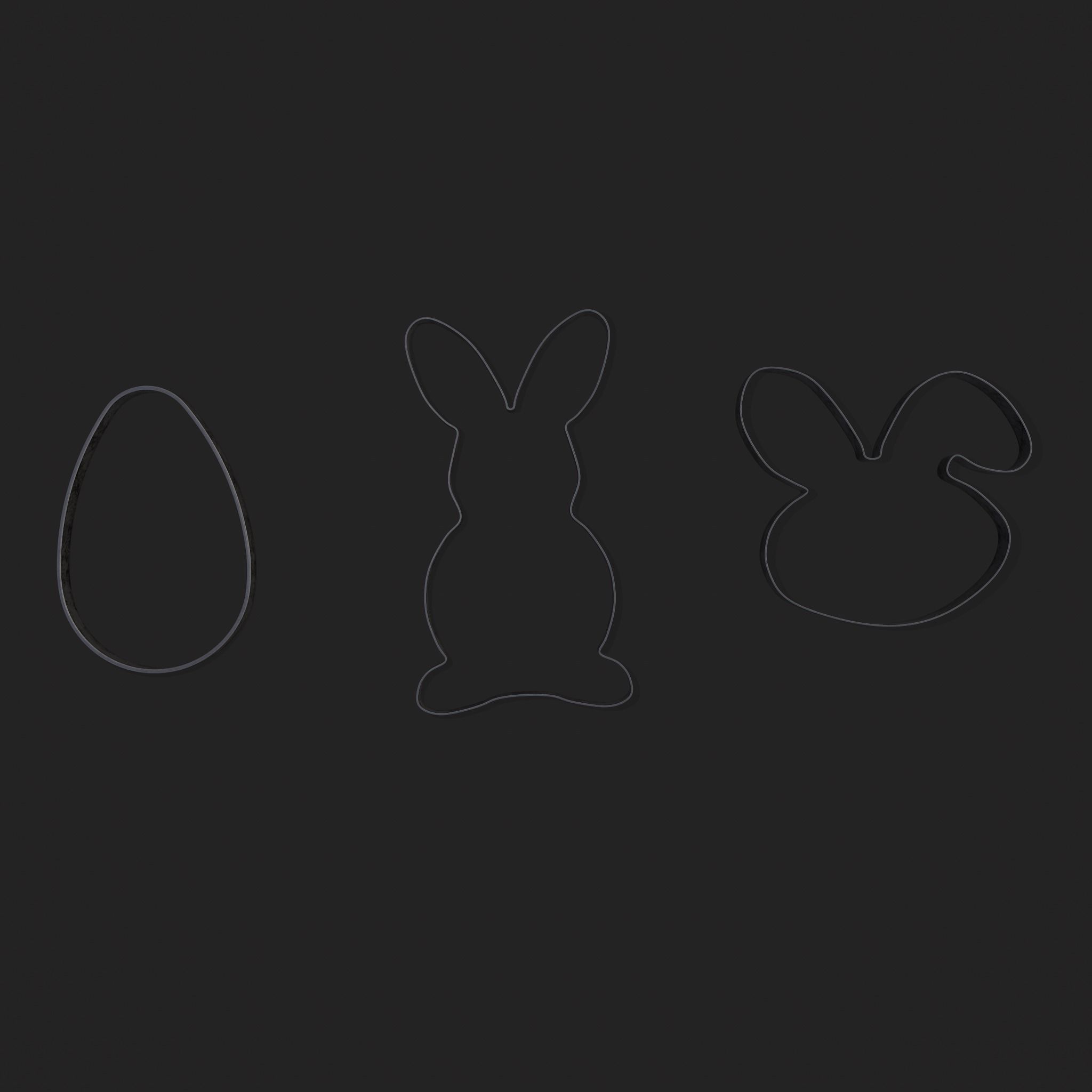 Easter Cookie Cutters  Low-poly 3D model_5