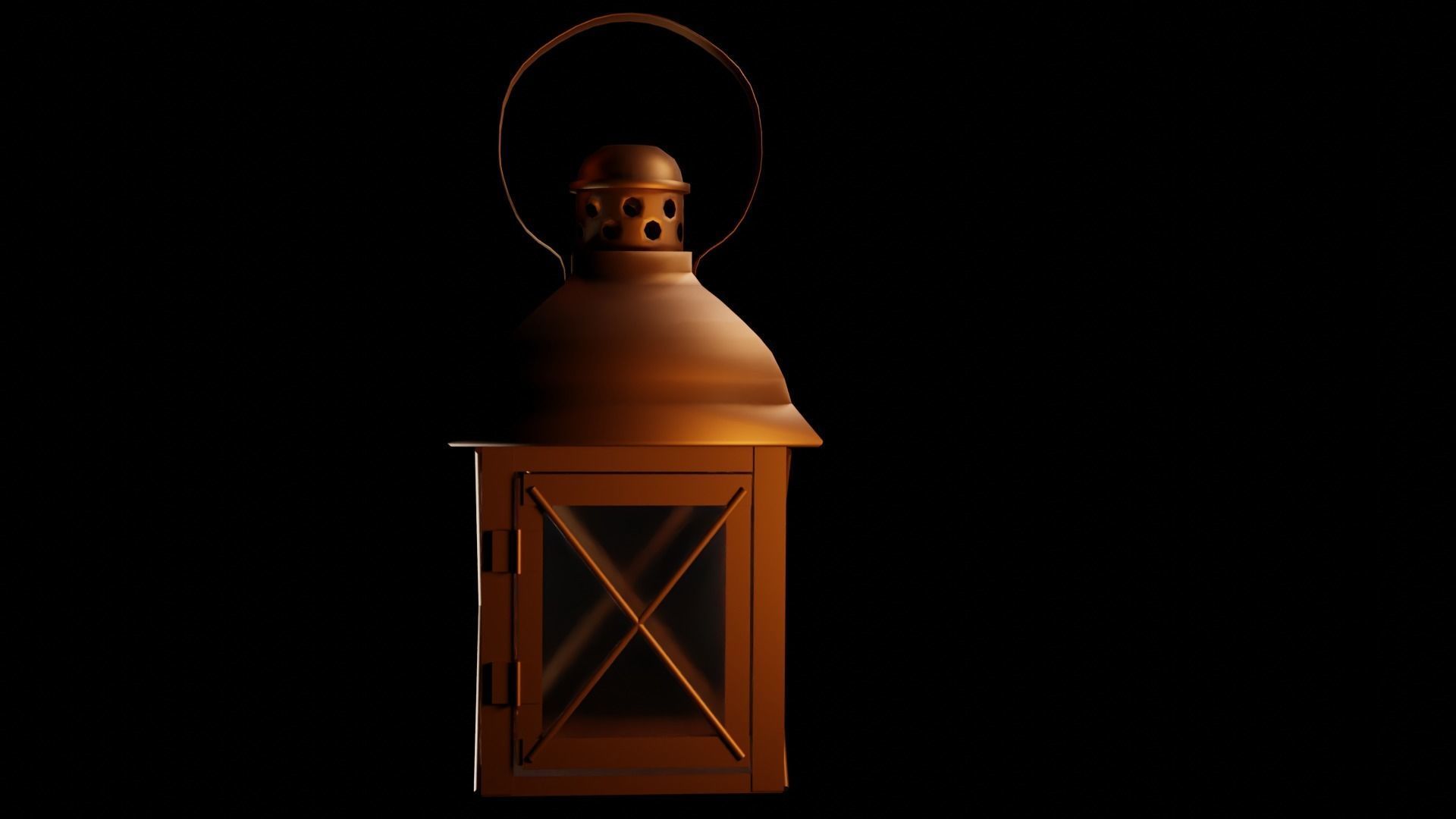 Lantern Model 1 golden 3D model_2