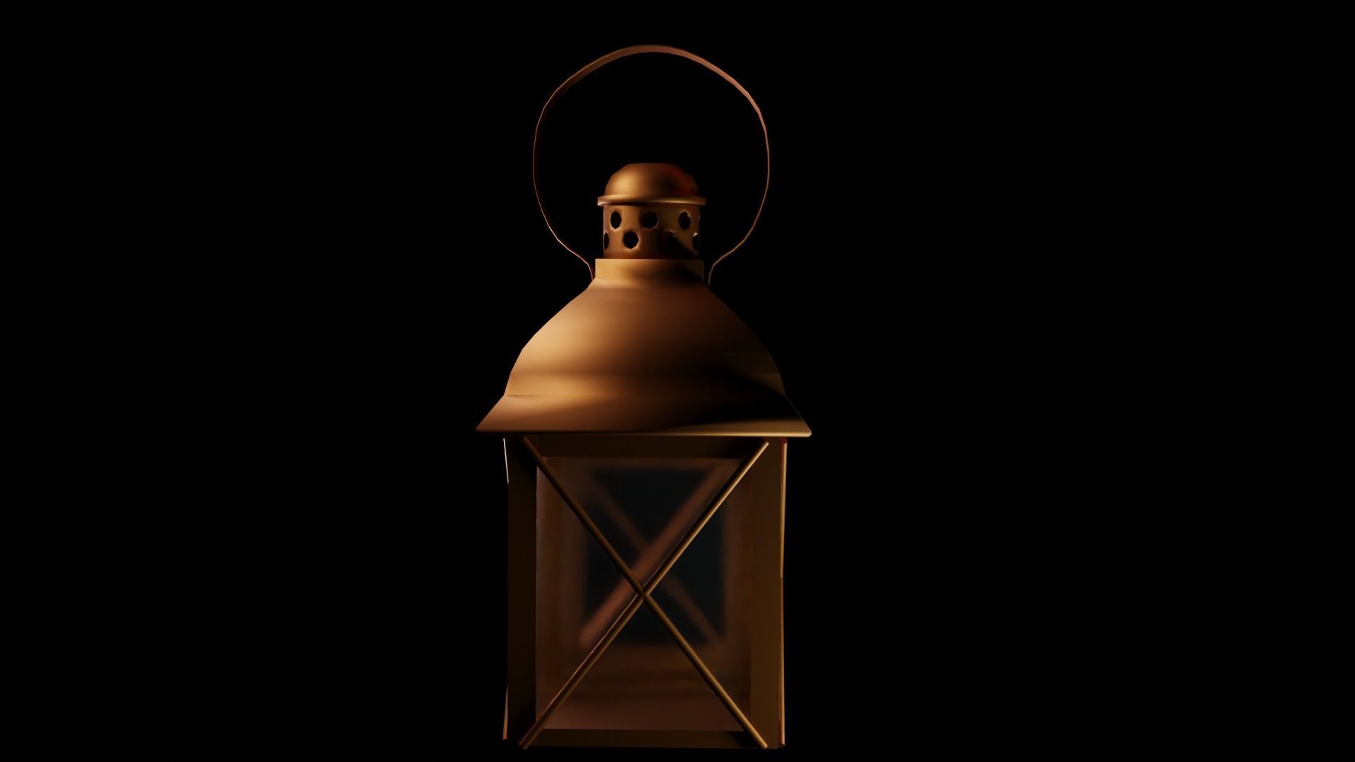 Lantern Model 1 golden 3D model_1