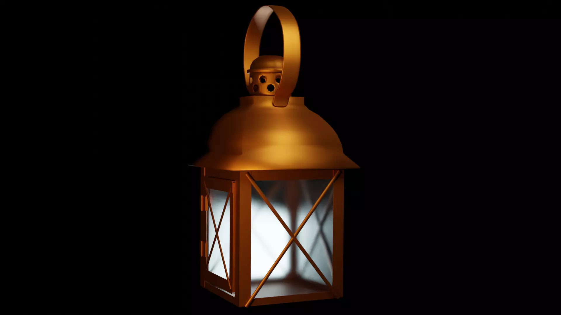 Lantern Model 1 golden 3D model_0