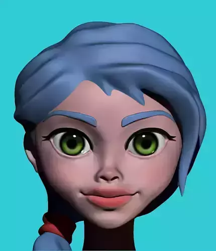 Cartoon girl head