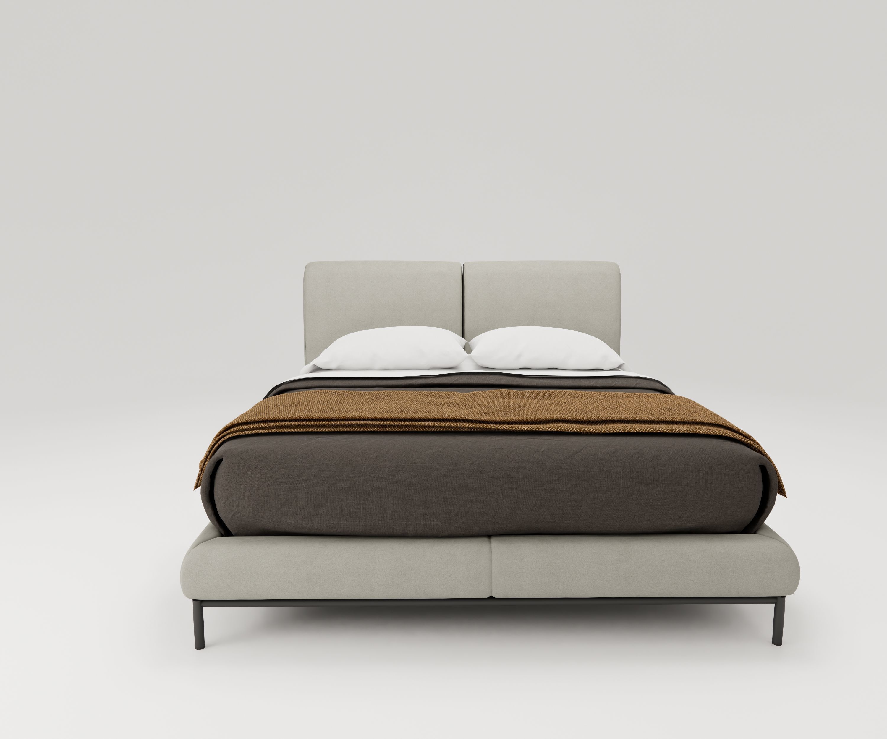 Bed Family for Revit Three sizes Full Queen and King 3D model_1