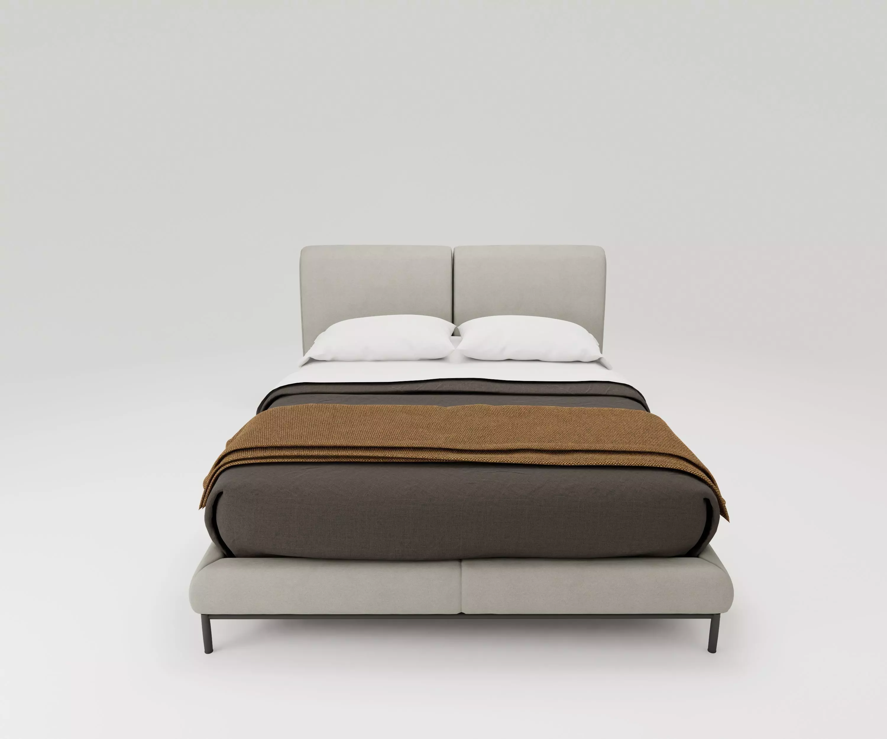 Bed Family for Revit Three sizes Full Queen and King 3D model_0