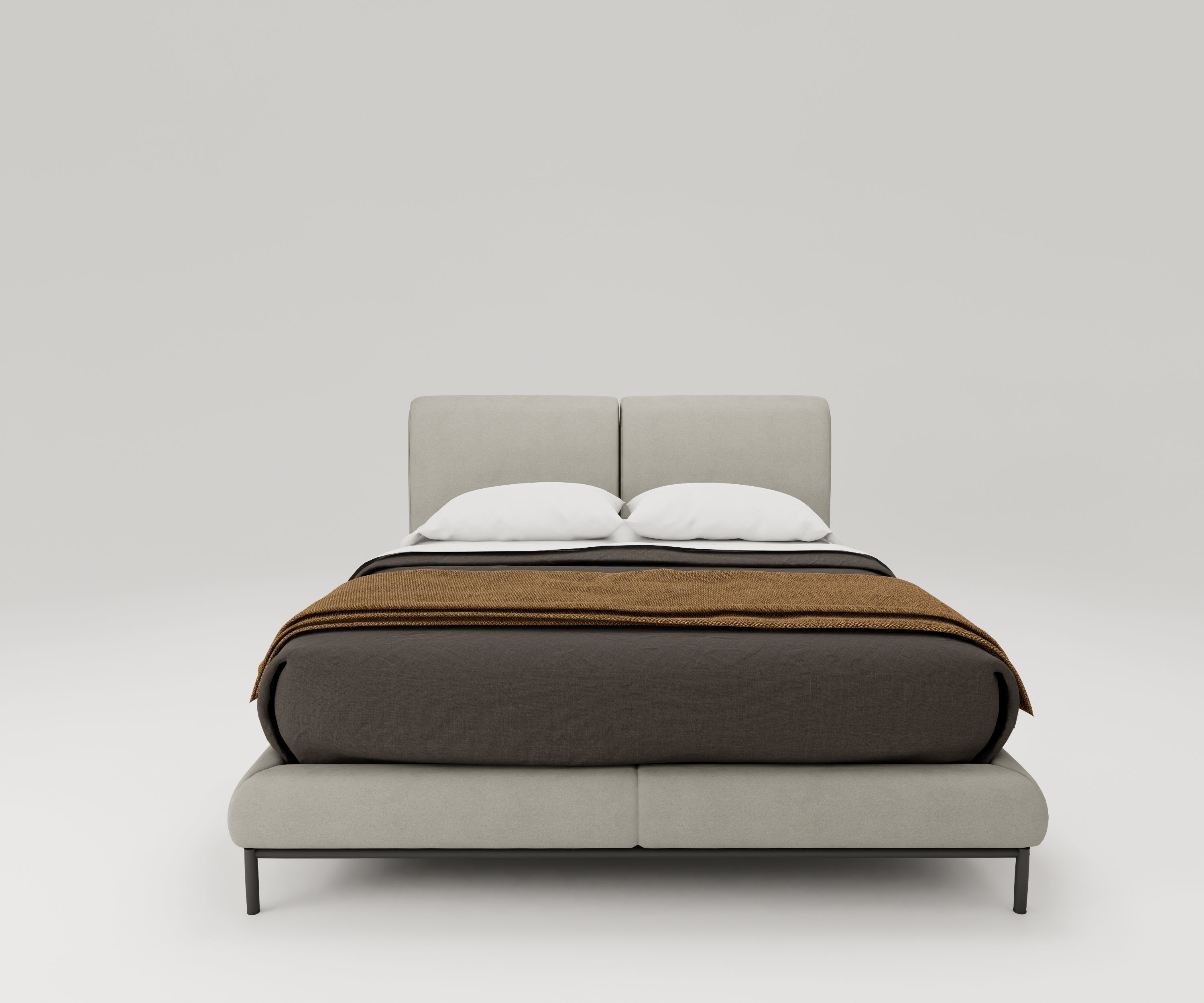 Bed Family for Revit Three sizes Full Queen and King 3D model_4