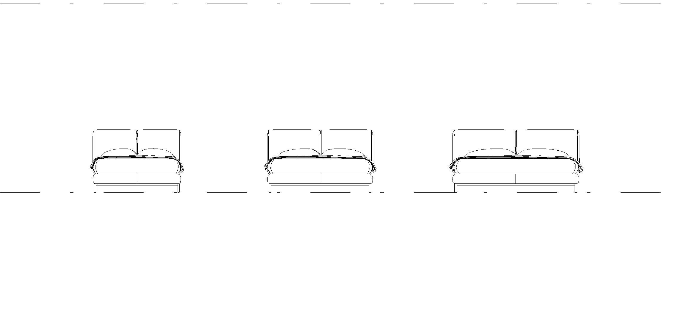 Bed Family for Revit Three sizes Full Queen and King 3D model_12