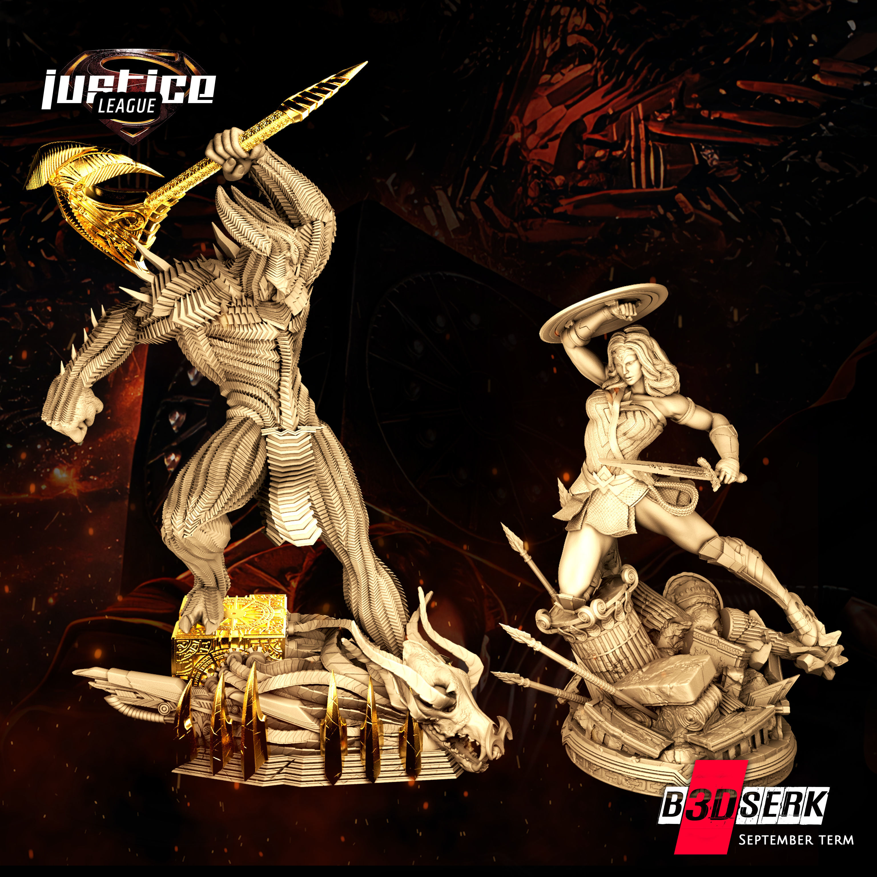 B3DSERK September Term Steppenwolf Sculpture 3D print model_3