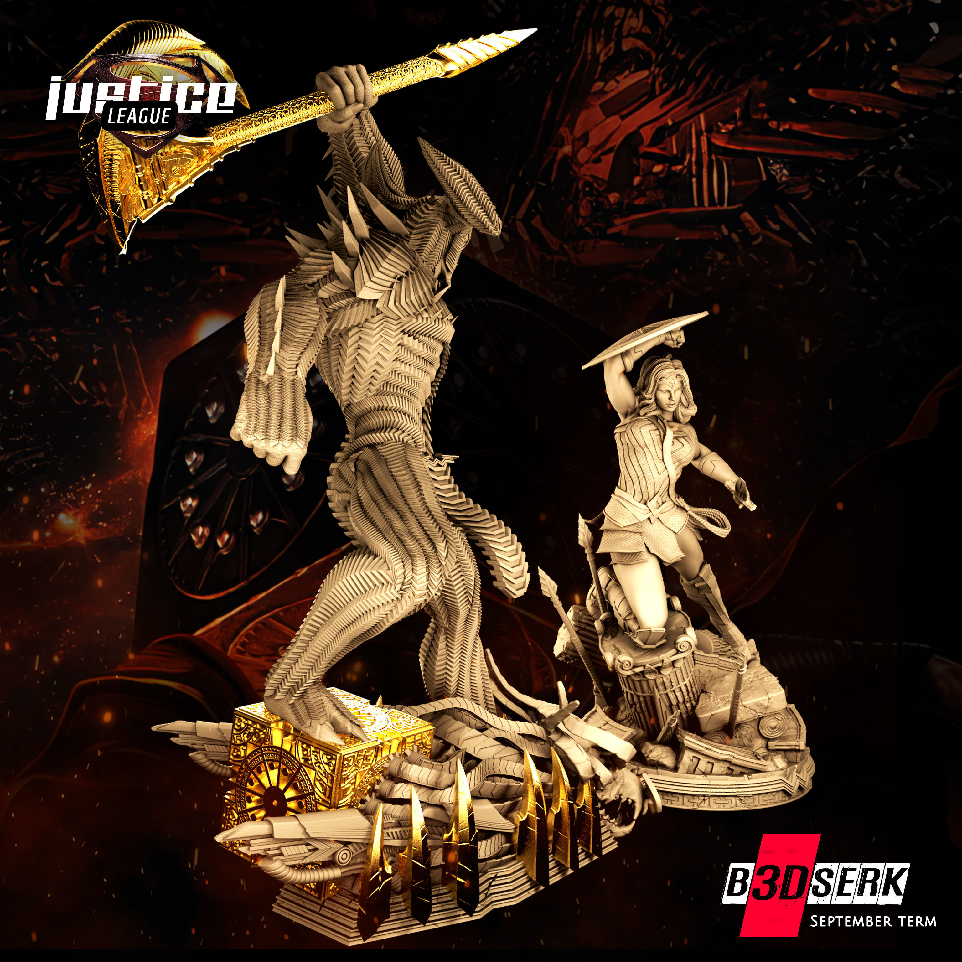 B3DSERK September Term Steppenwolf Sculpture 3D print model_4