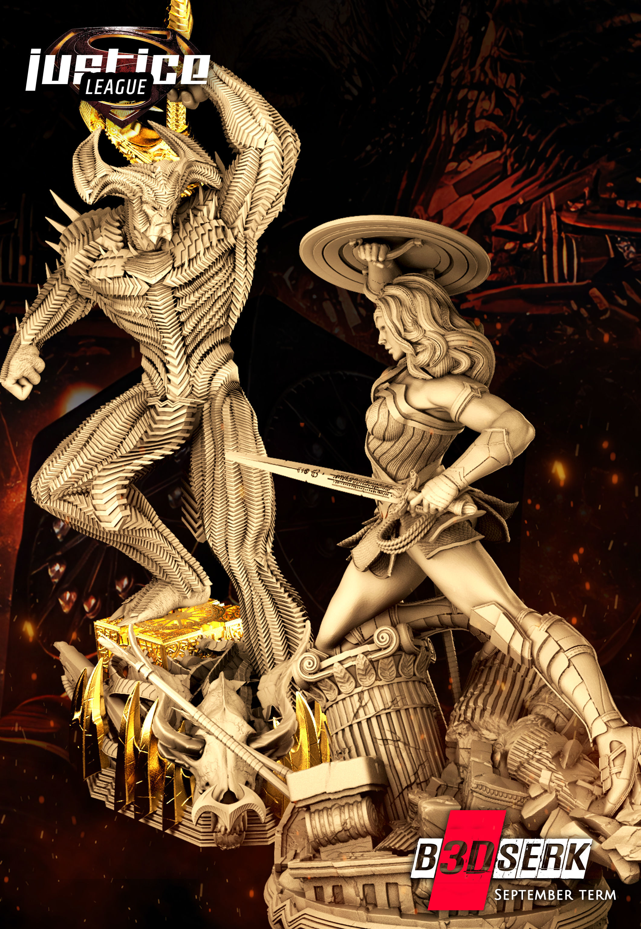 B3DSERK September Term Steppenwolf Sculpture 3D print model_1