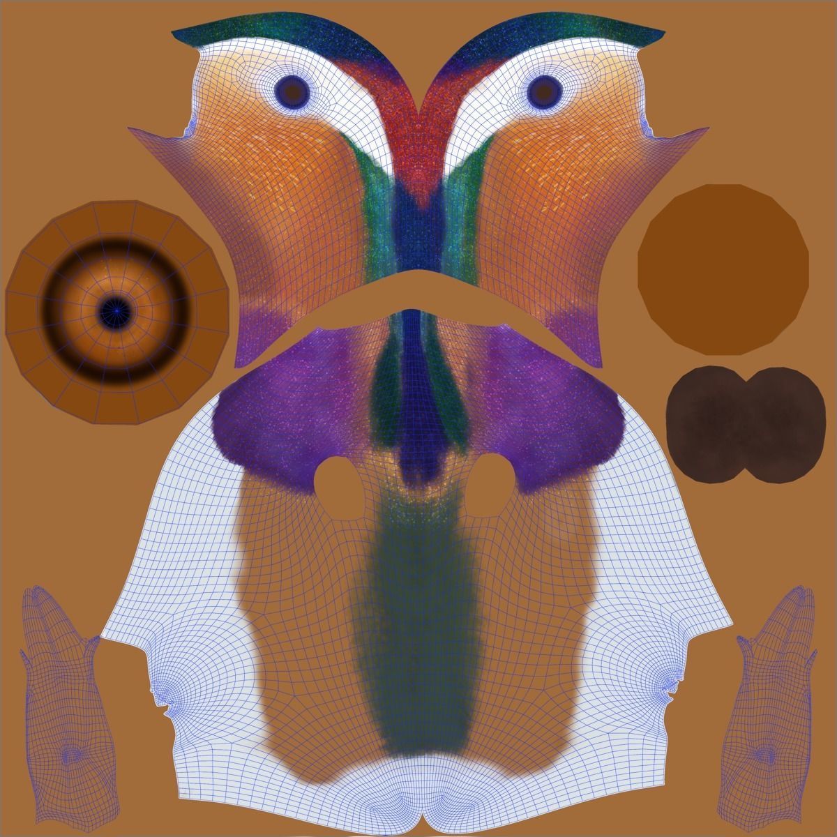 Mandarin Duck Male Animated VFX Grace 3D model_25