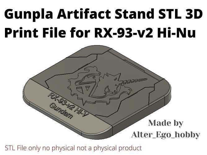 Gunpla artifact stand for Hi-Nu Gundam 3D print model