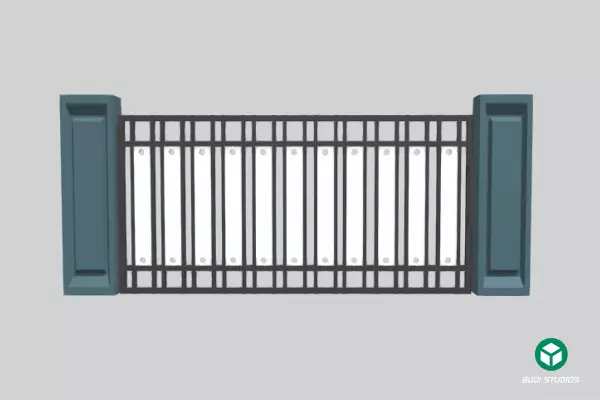 Pagar Rumah Besi Minimalis v1 3D model