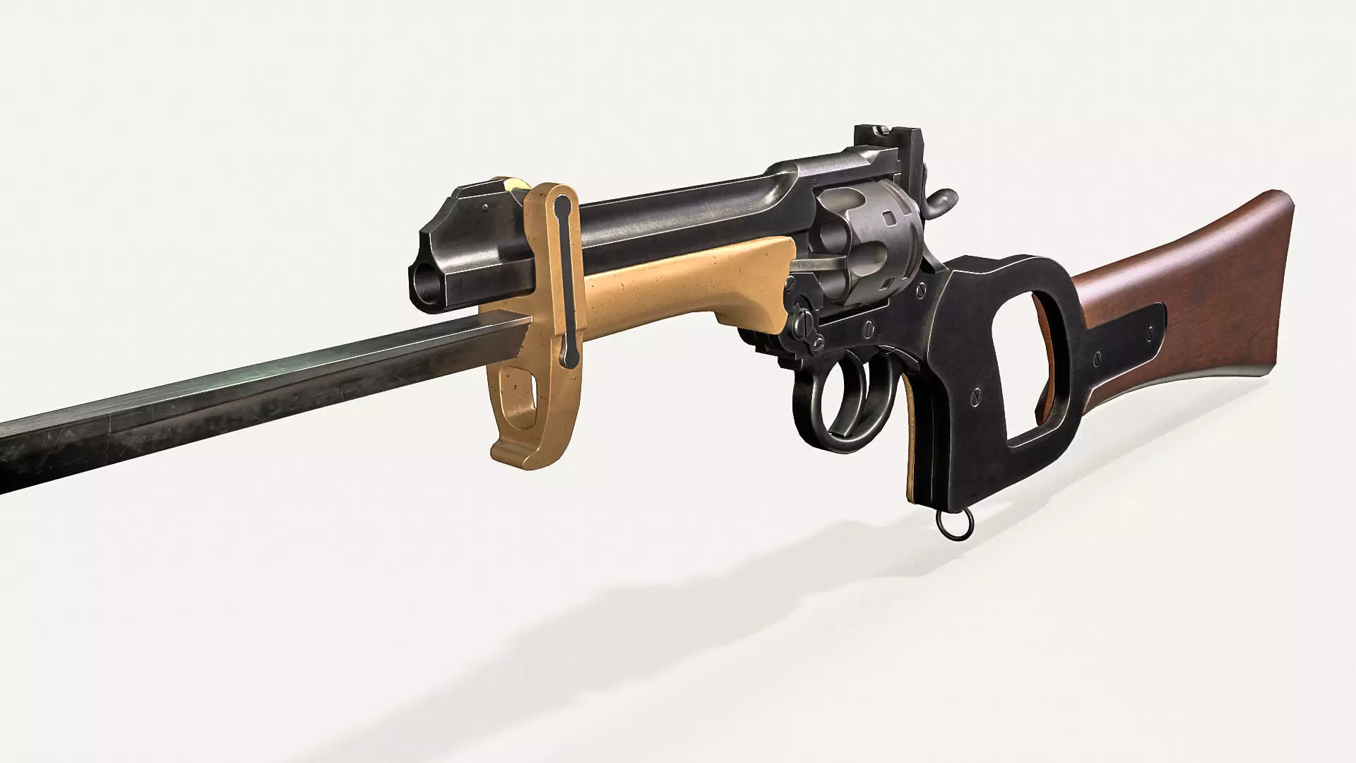 Webley Service Revolver Low Poly Low-poly 3D model_0
