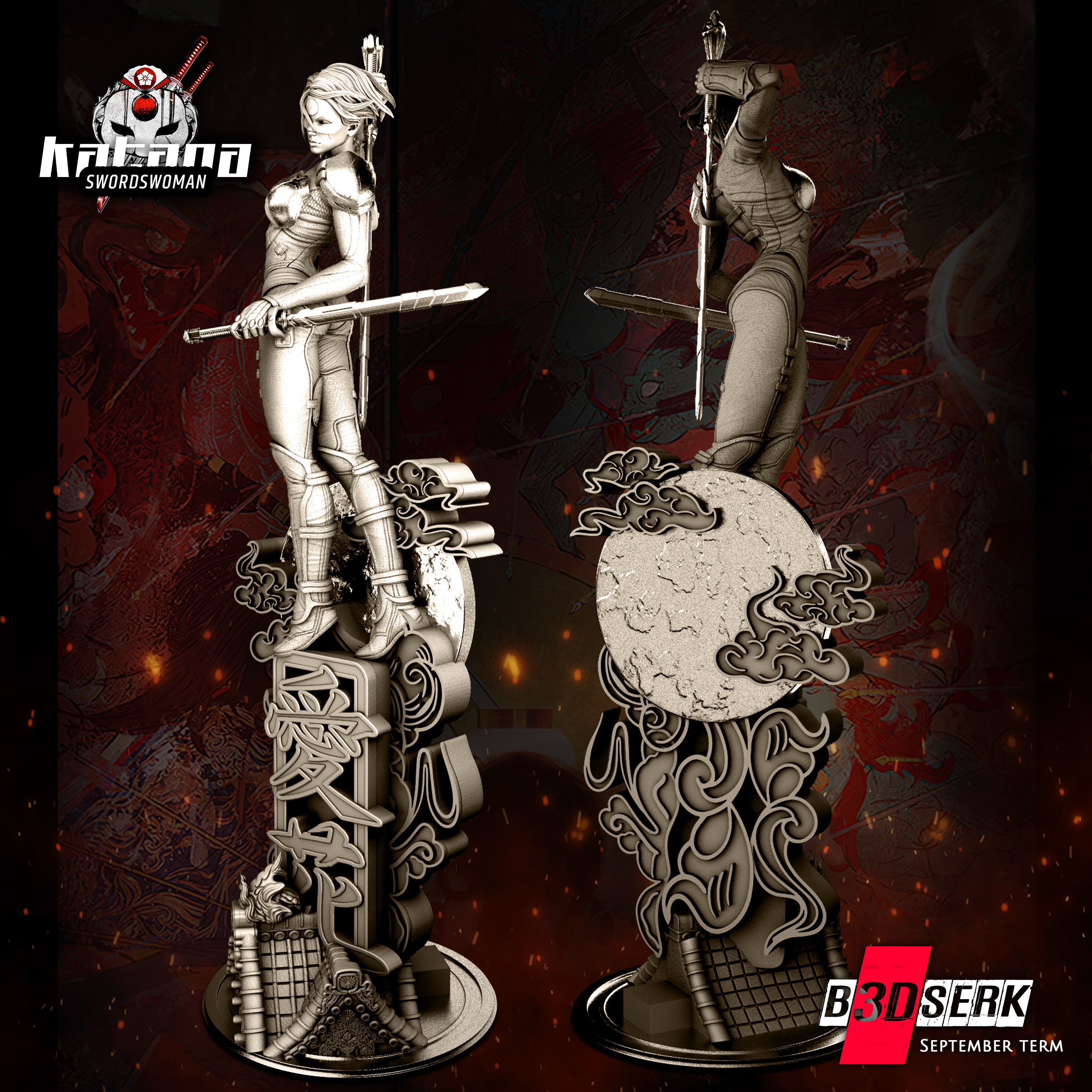 B3DSERK September Term Katana Sculpture 3D print model_2