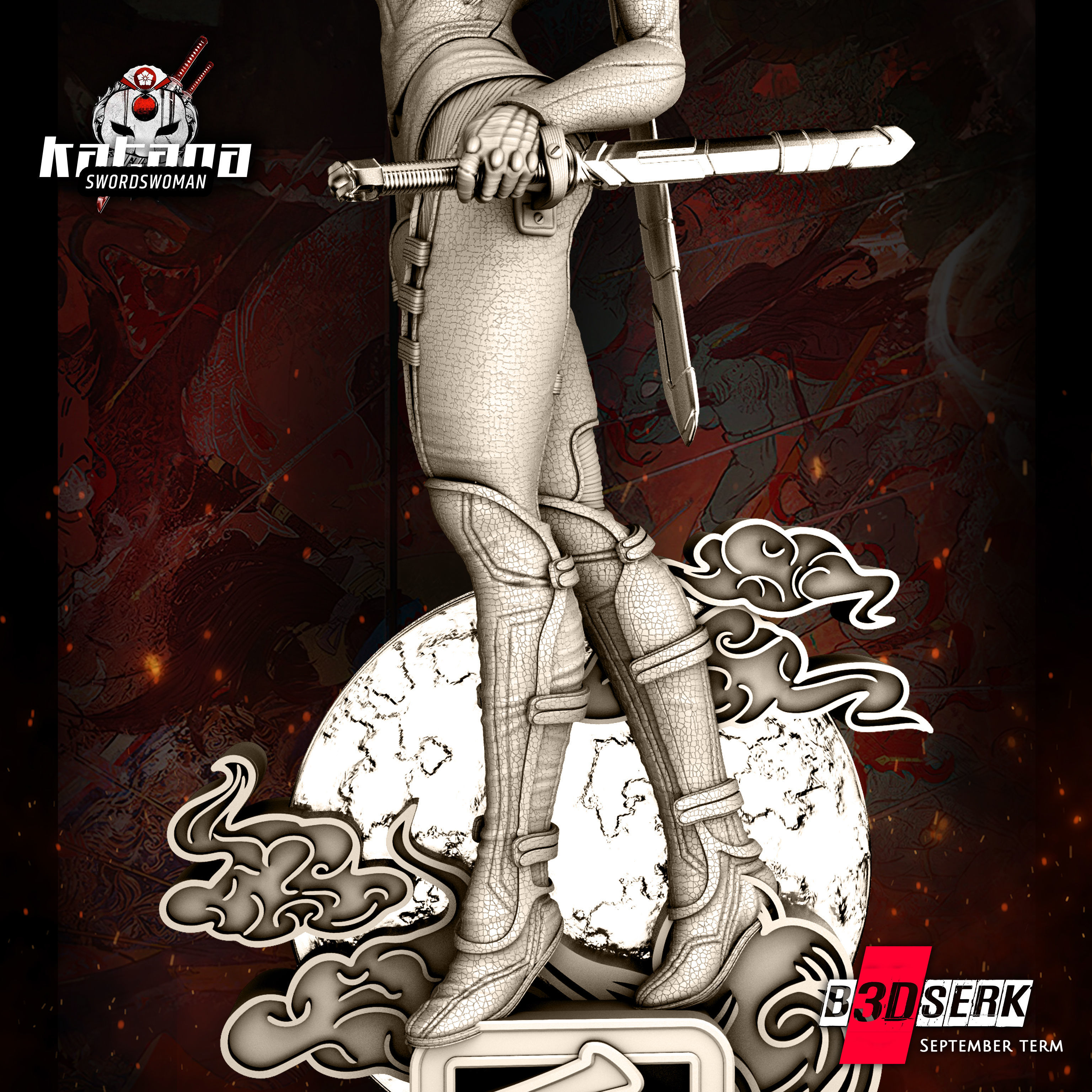 B3DSERK September Term Katana Sculpture 3D print model_5