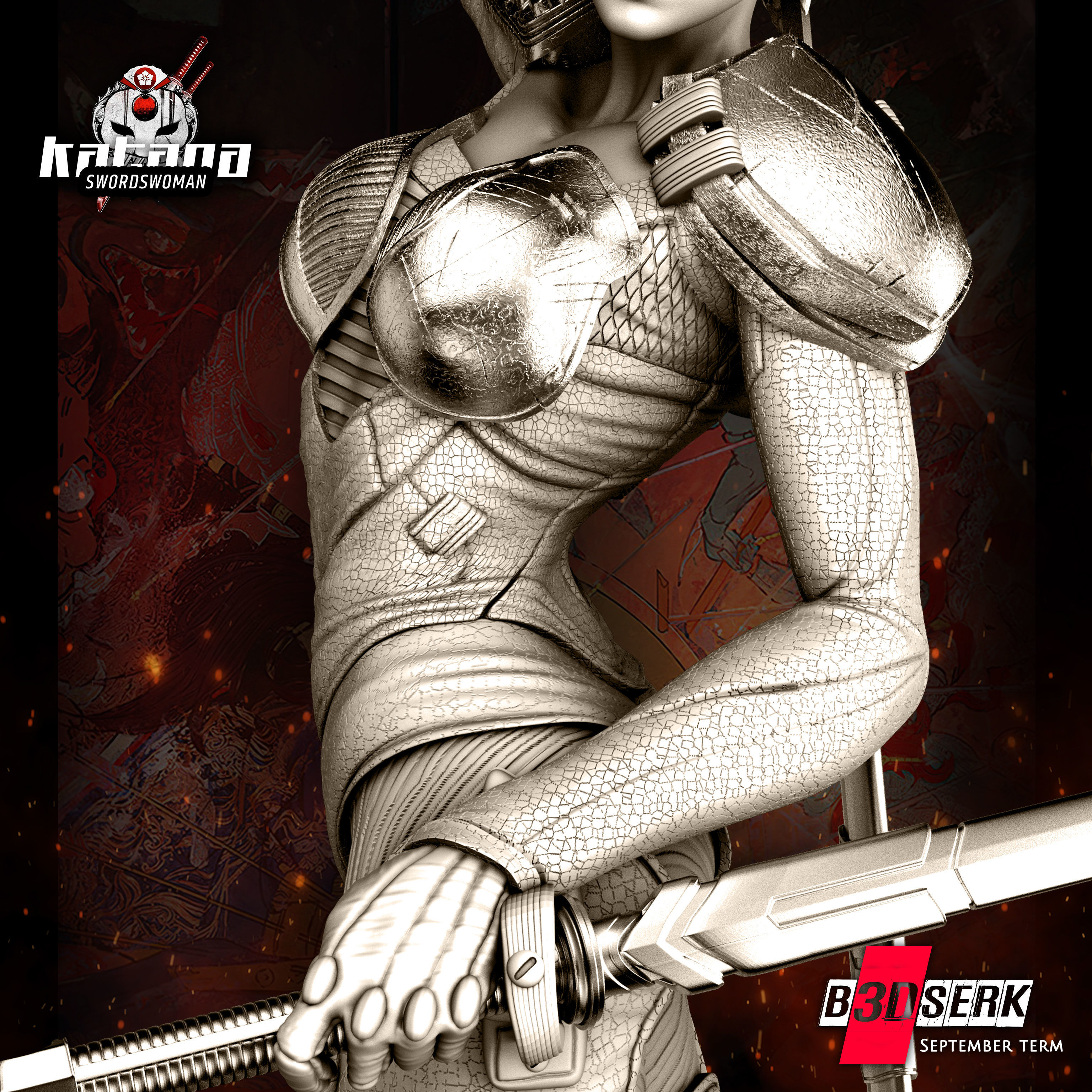 B3DSERK September Term Katana Sculpture 3D print model_6