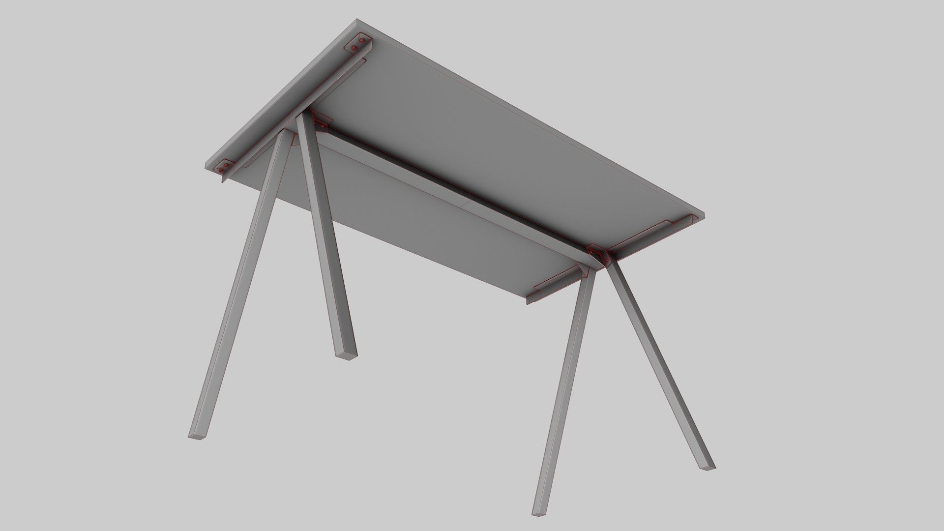 Table IKEA TROTTEN Low-poly 3D model_8