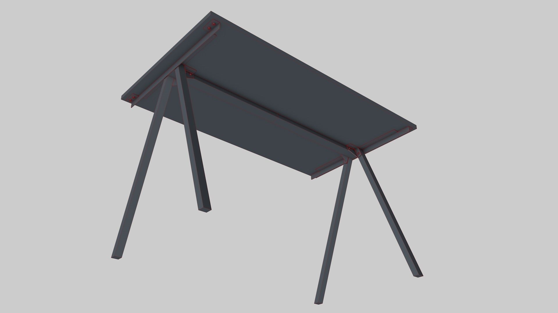Table IKEA TROTTEN Low-poly 3D model_7
