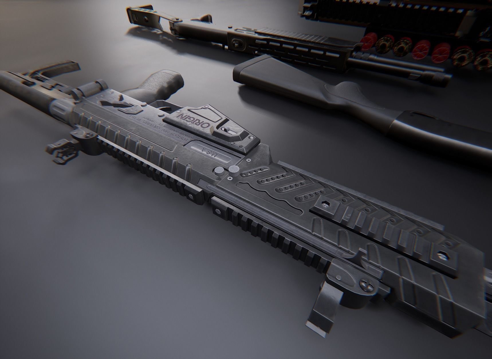 Modern AAA Shotgun Pack Game Ready PBR Low-poly 3D model_26