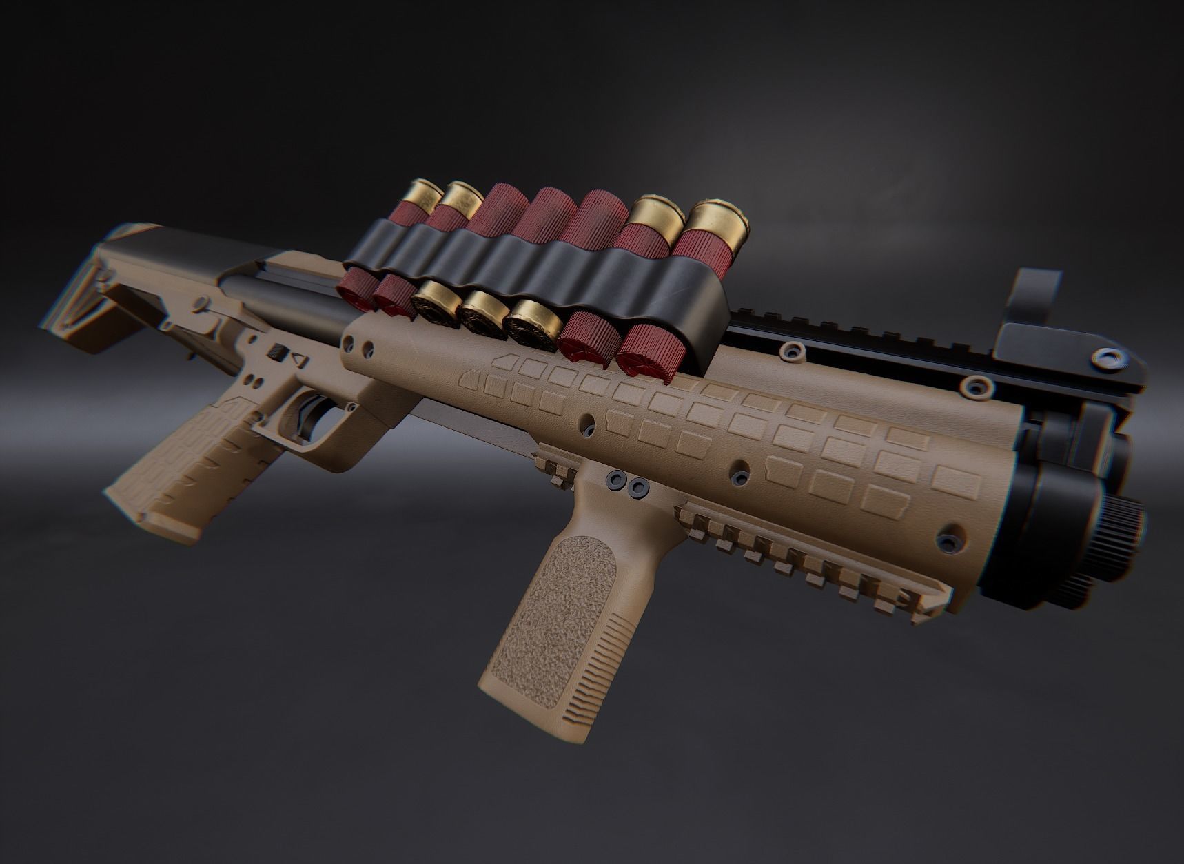 Modern AAA Shotgun Pack Game Ready PBR Low-poly 3D model_9