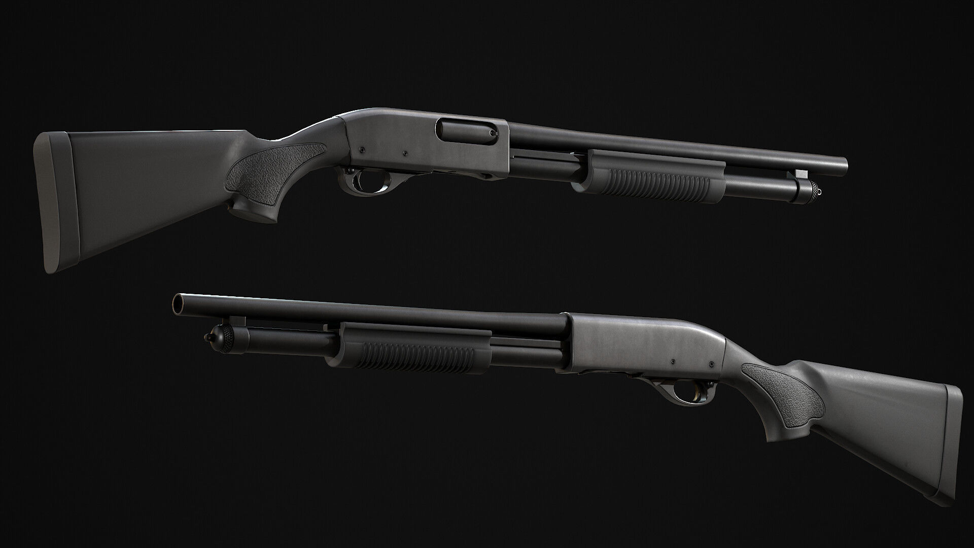Modern AAA Shotgun Pack Game Ready PBR Low-poly 3D model_15