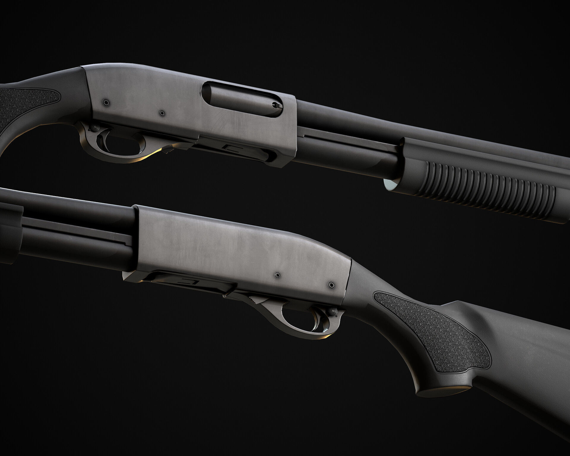 Modern AAA Shotgun Pack Game Ready PBR Low-poly 3D model_14
